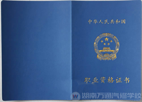 湖南萬(wàn)通汽車學(xué)校，職業(yè)資格證書