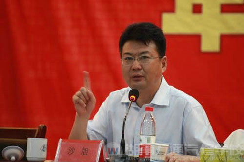 萬通汽修學校，新華集團副總經(jīng)理沙旭做講話