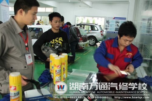 萬通老師指導(dǎo)汽車美容裝潢專業(yè)學(xué)子實踐